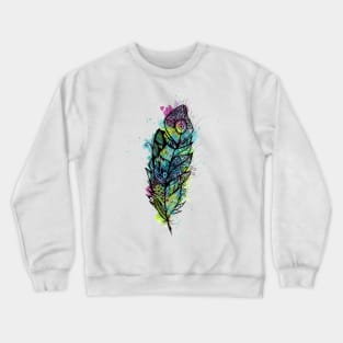 Watercolor Feather Tattoo Crewneck Sweatshirt